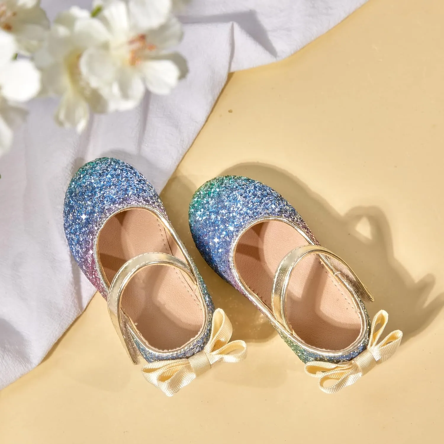 Flaryzone Toddler/Little Girls' Ballerina Flat Mary Jane Princess Dress Shoes - Wedding School Party