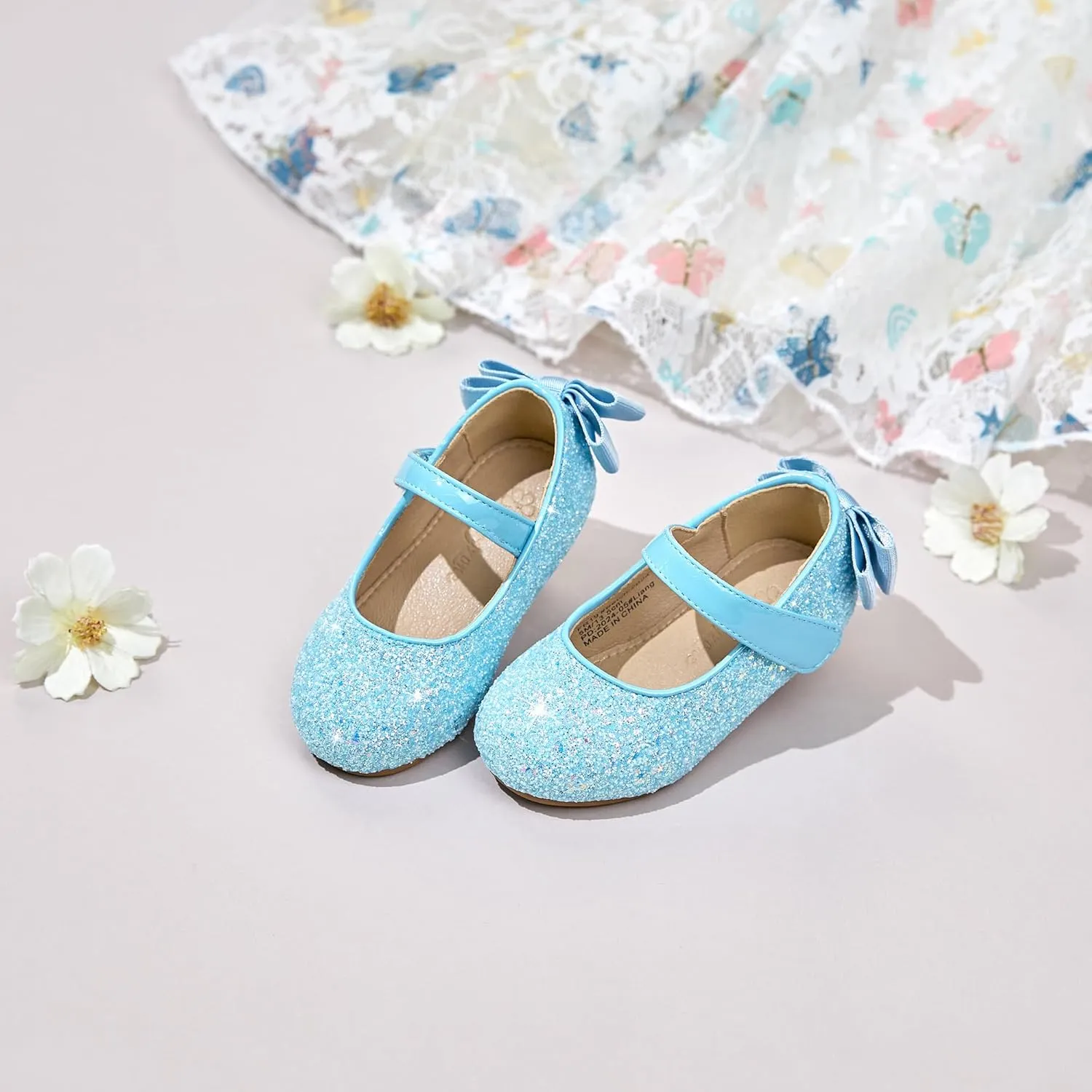 Flaryzone Toddler/Little Girls' Ballerina Flat Mary Jane Princess Dress Shoes - Wedding School Party