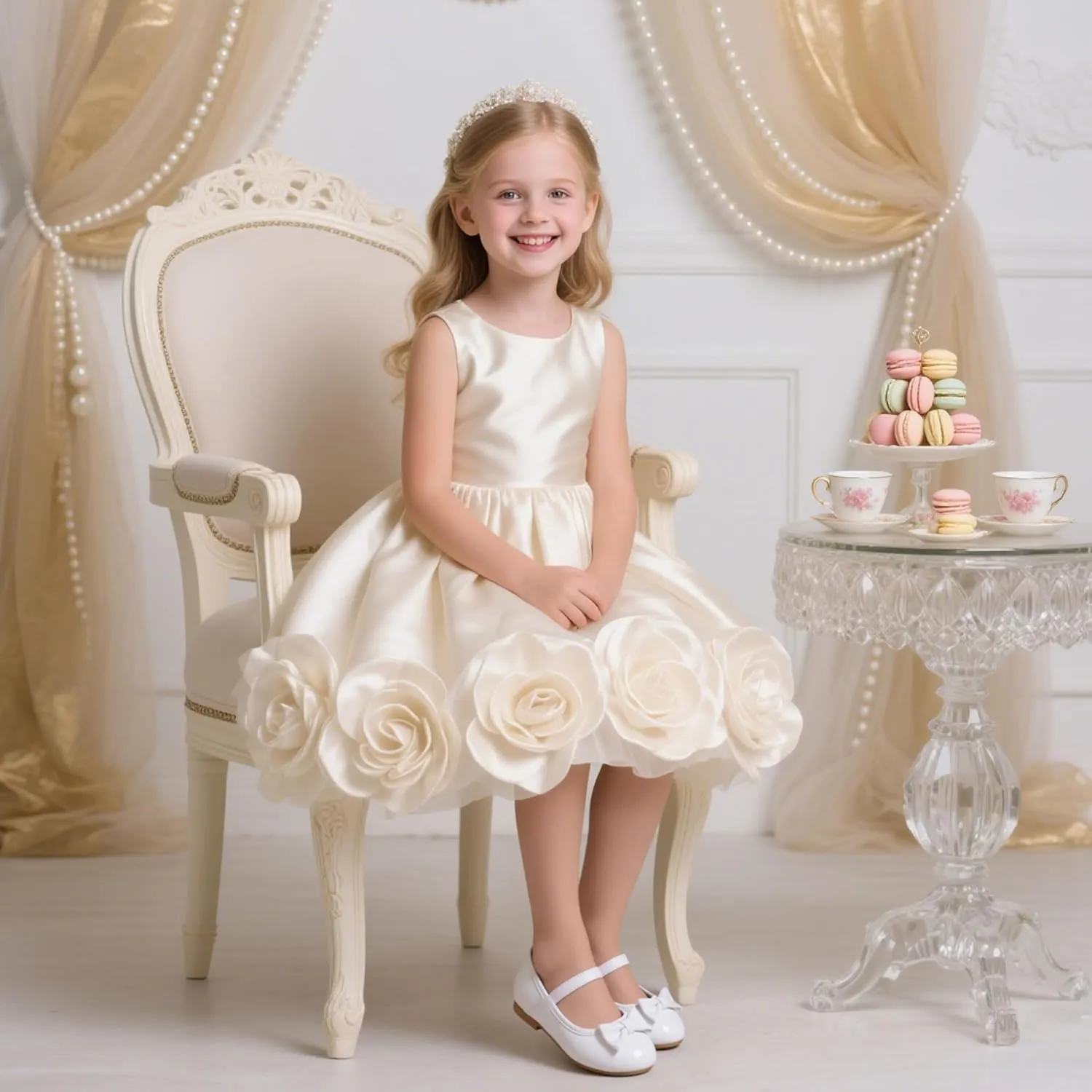 Flaryzone Toddler/Little Girls' Ballerina Flat Mary Jane Princess Dress Shoes - Wedding School Party