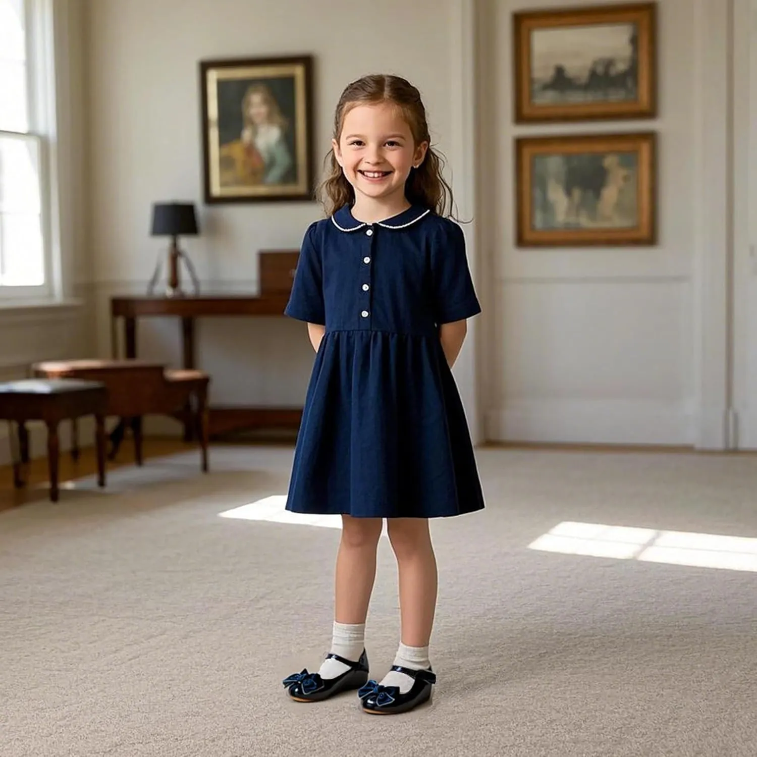 Flaryzone Toddler/Little Girls' Ballerina Flat Mary Jane Princess Dress Shoes - Wedding School Party