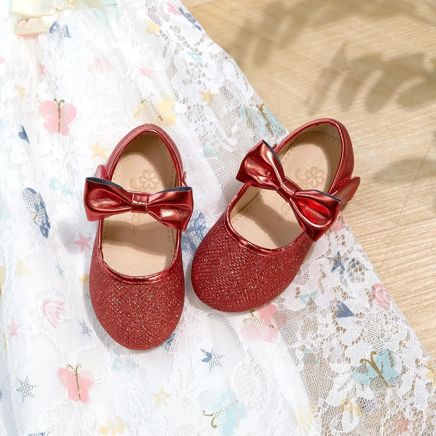 Flaryzone Toddler/Little Girls' Ballerina Flat Mary Jane Princess Dress Shoes - Wedding School Party