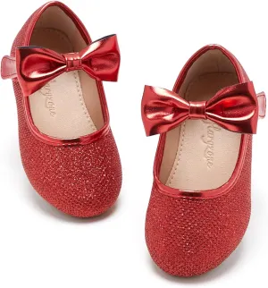Flaryzone Toddler/Little Girls' Ballerina Flat Mary Jane Princess Dress Shoes - Wedding School Party