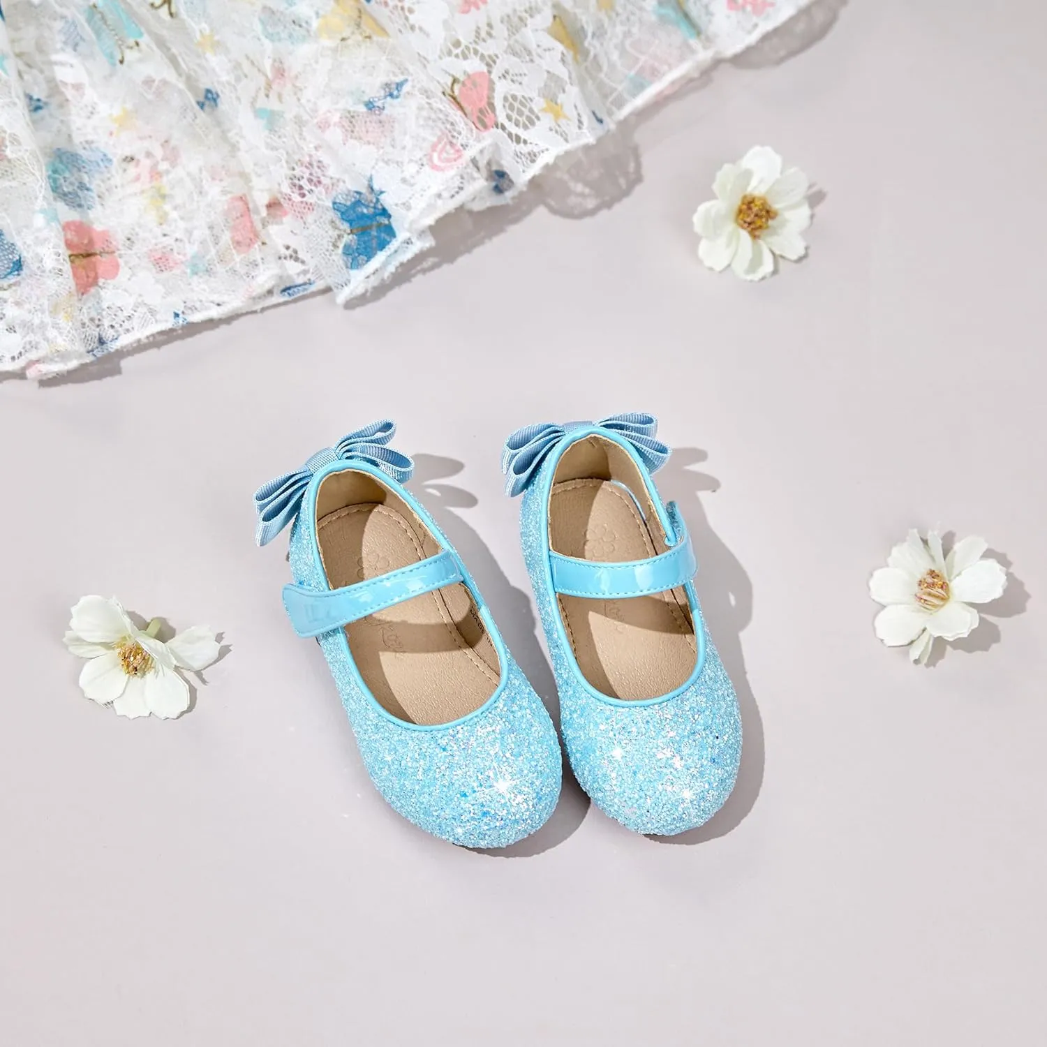 Flaryzone Toddler/Little Girls' Ballerina Flat Mary Jane Princess Dress Shoes - Wedding School Party