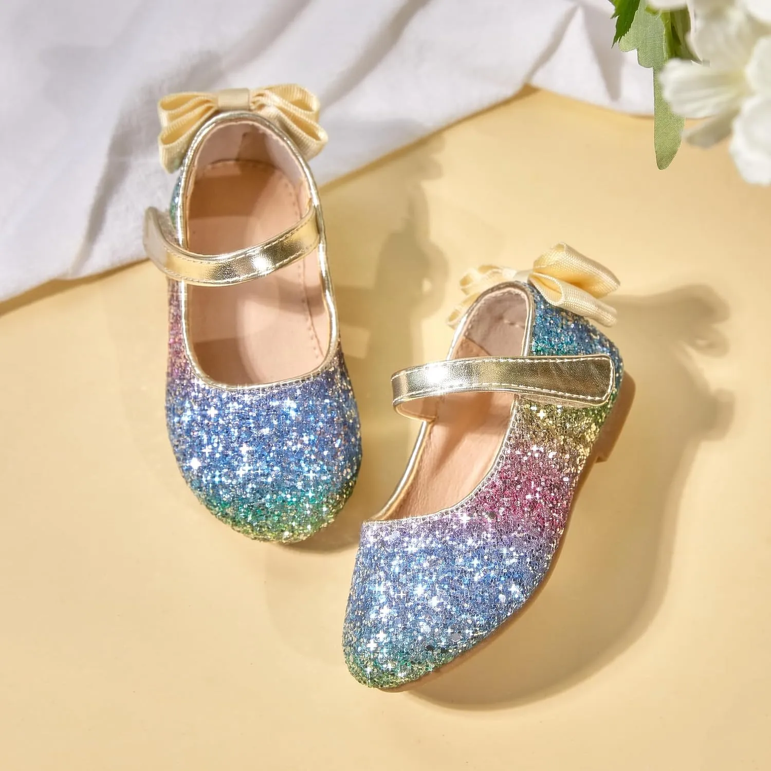 Flaryzone Toddler/Little Girls' Ballerina Flat Mary Jane Princess Dress Shoes - Wedding School Party