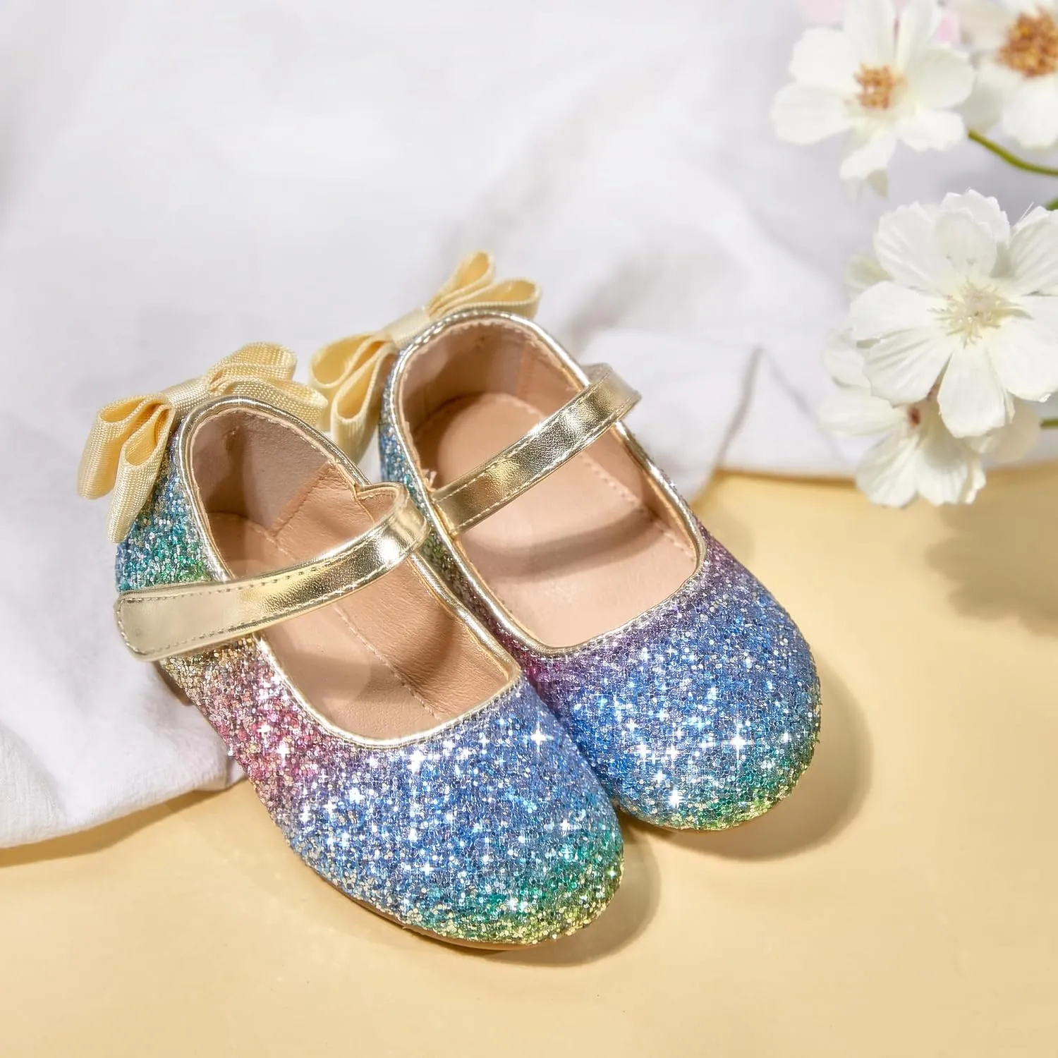 Flaryzone Toddler/Little Girls' Ballerina Flat Mary Jane Princess Dress Shoes - Wedding School Party