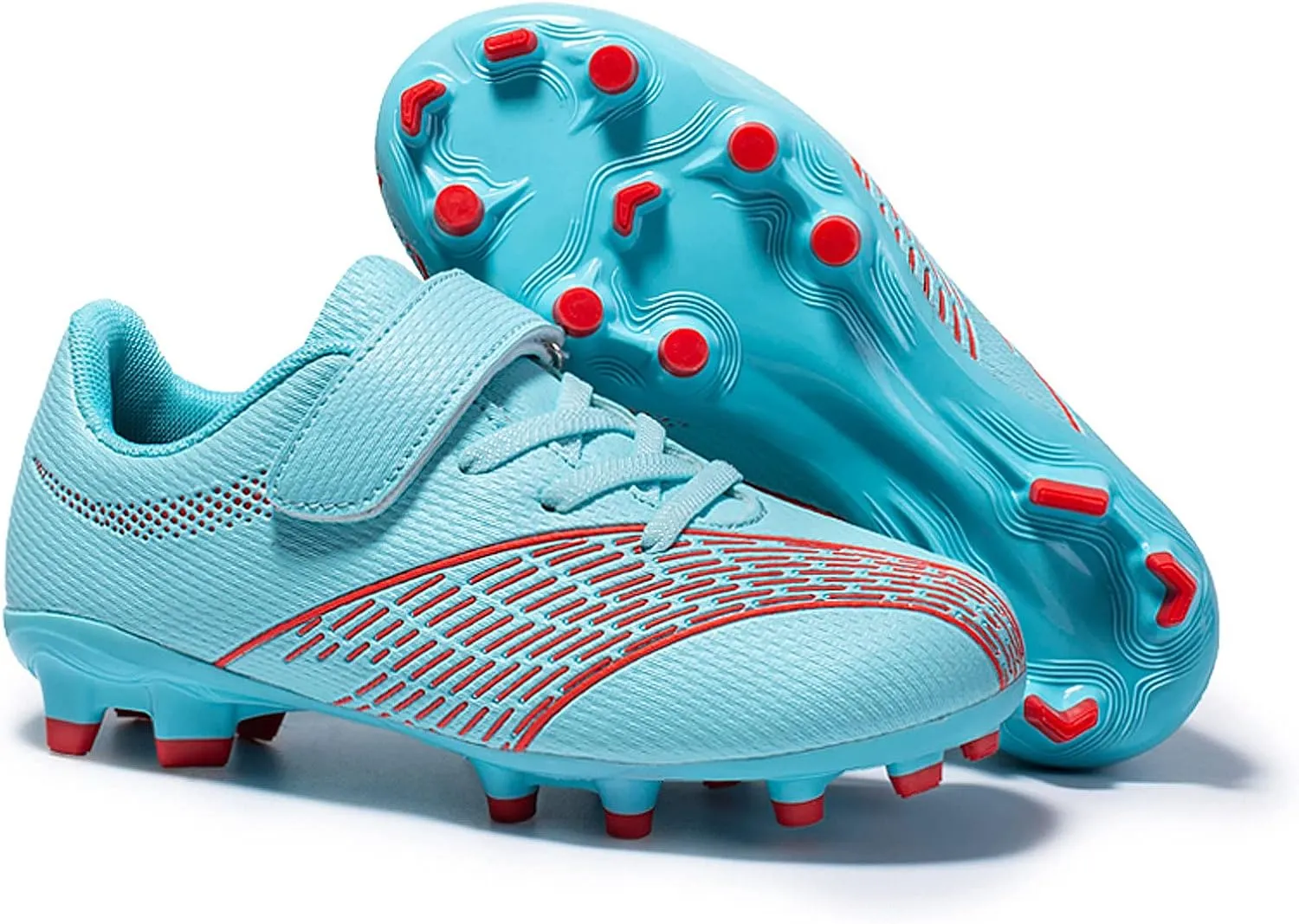 FLIOZY Football Shoes Kids Athletic Soccer Cleats Shoes Boys Girls Competition Training ShoesOutdoor/Indoor Lightweight Breathable Football Boots Sneakers