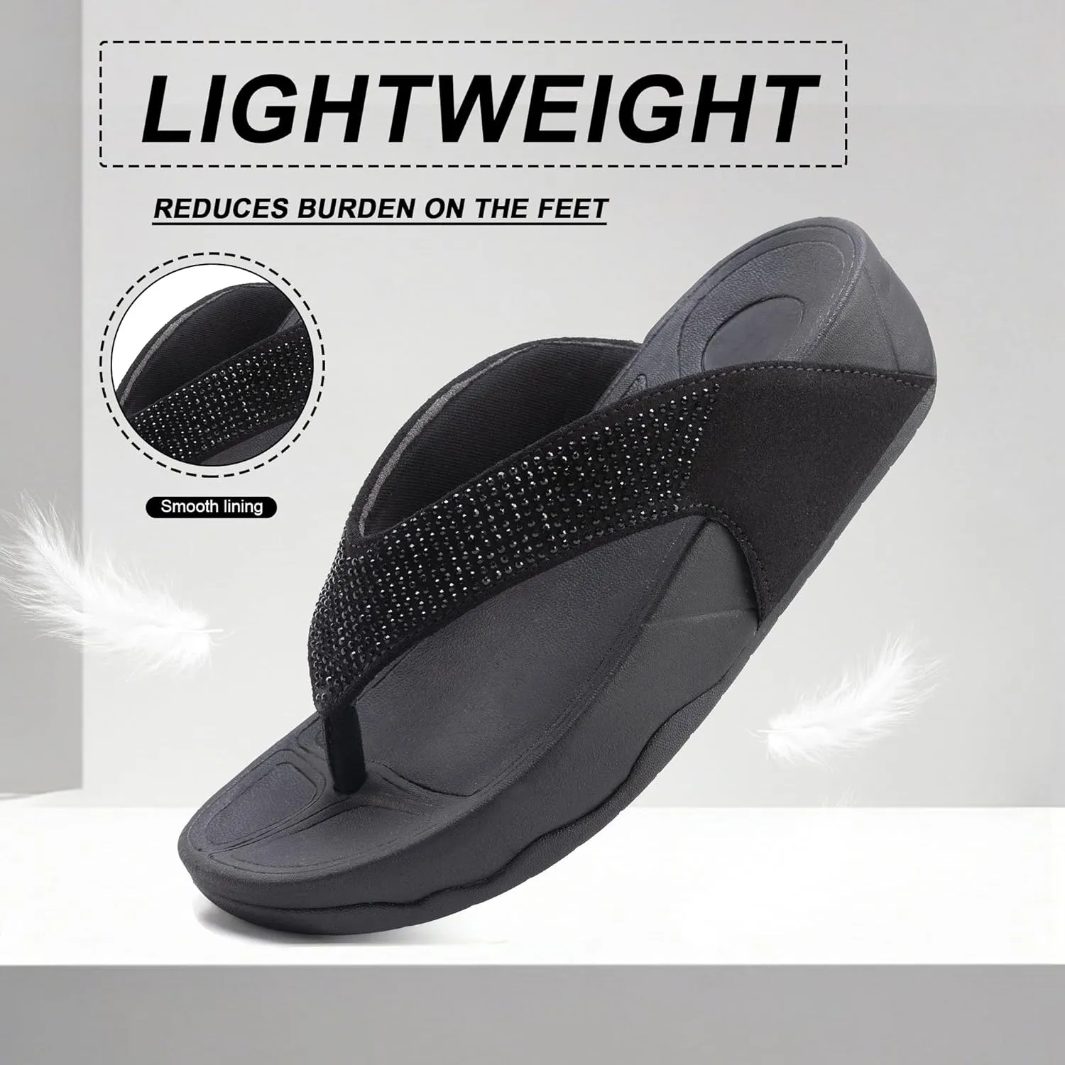Flip Flops sandals Women Thong Sandals Arch Support Soft Flip Flop Sandal Non-Slip Beach Wedge Sandal