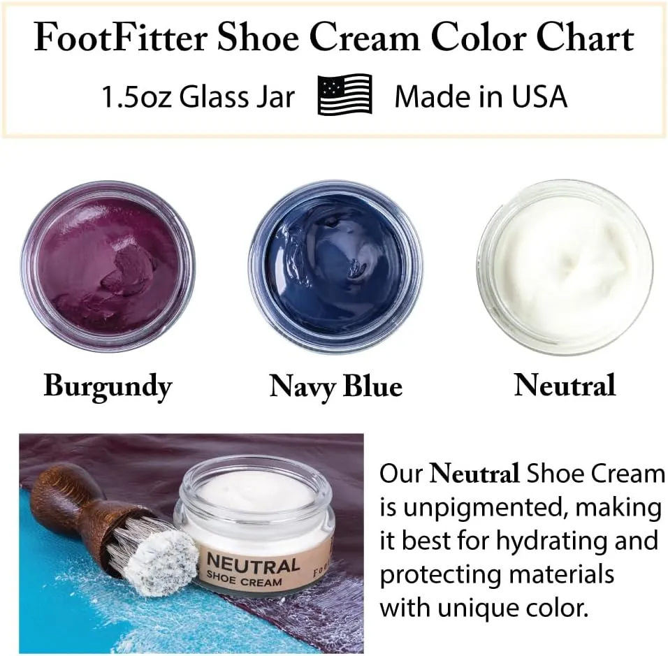 FootFitter Premium Shoe Cream Polish with Carnauba Wax, Restore & Shine Shoes or Boots – MADE IN USA (2 PACK) Multiple Colors