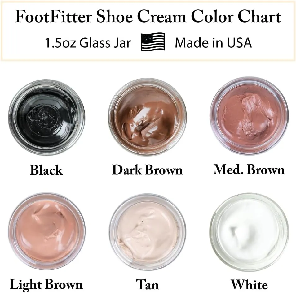FootFitter Premium Shoe Cream Polish with Carnauba Wax, Restore & Shine Shoes or Boots – MADE IN USA (2 PACK) Multiple Colors