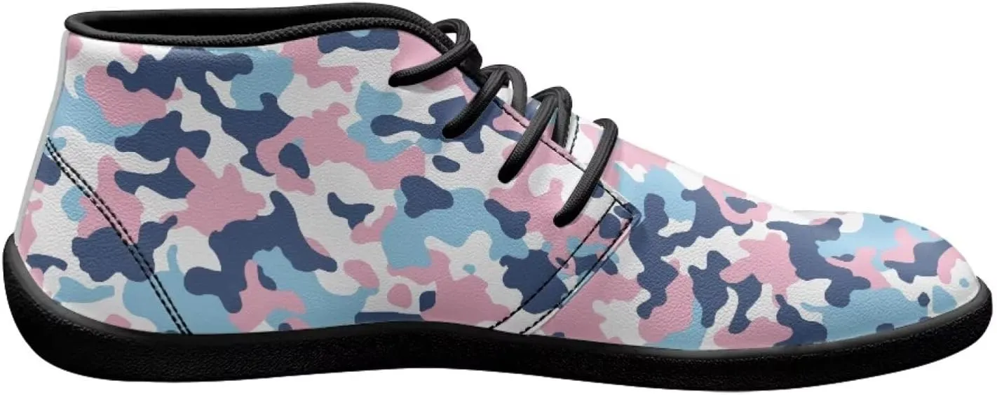 Forchrinse American Flag Mens Boots Mid Top Fashion Sneakers Leather Lace up Ankle Boots Walking Driving Shoes with Eva Sole
