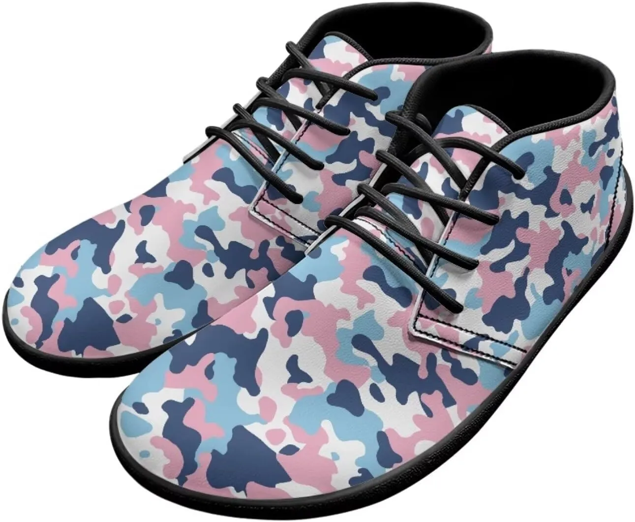 Forchrinse American Flag Mens Boots Mid Top Fashion Sneakers Leather Lace up Ankle Boots Walking Driving Shoes with Eva Sole