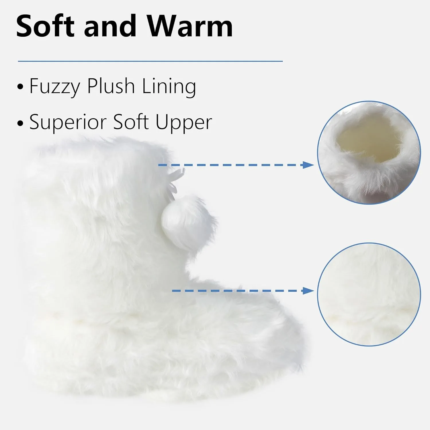 Forfoot Slipper Boots, Cozy Indoor Booties for Women Fluffy Comfortable House Shoes Fuzzy Anti-Slip Boots Winter