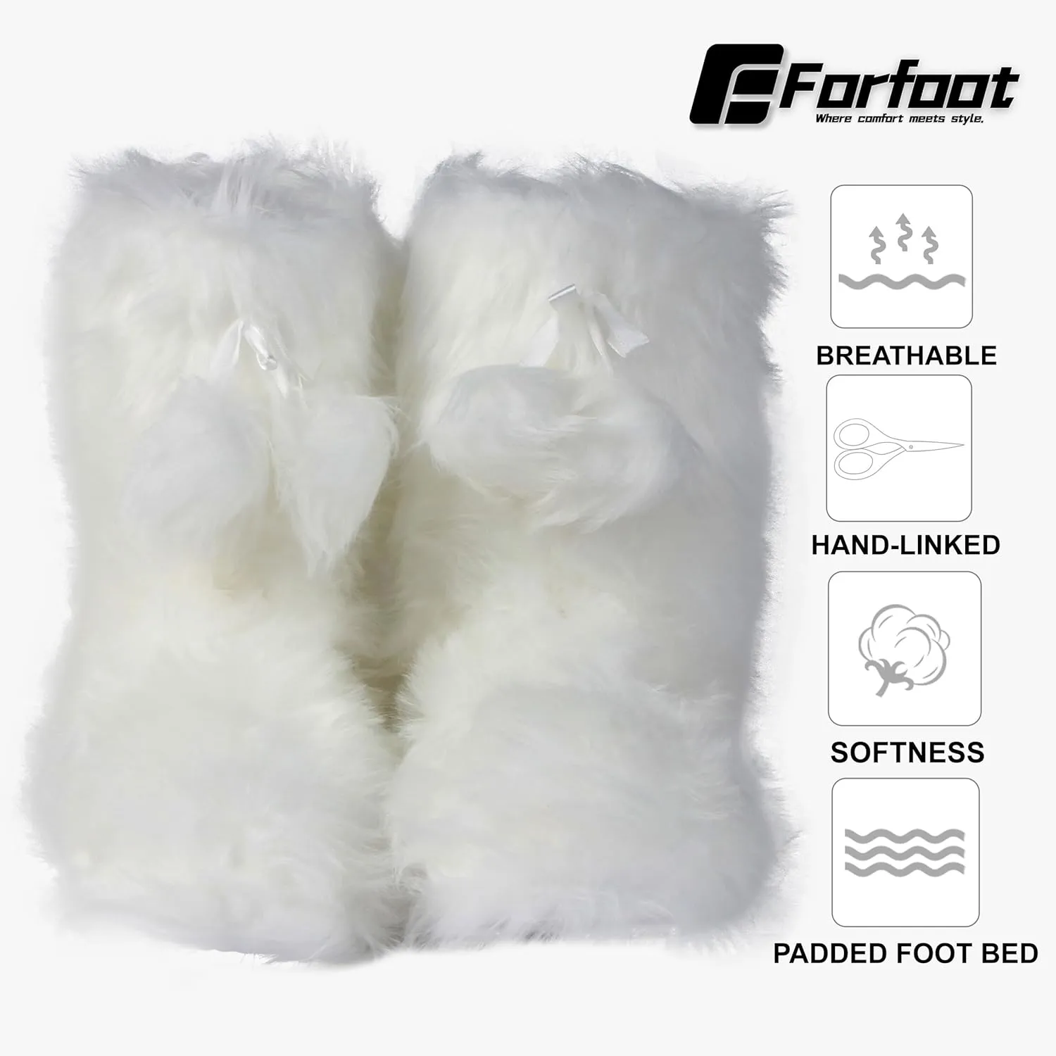 Forfoot Slipper Boots, Cozy Indoor Booties for Women Fluffy Comfortable House Shoes Fuzzy Anti-Slip Boots Winter