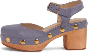 FOWT Women Round Toe Studded Platform Sandals Ankle Strap Buckle Cork Block Mid Heel Pumps for Summer Party Casual Dress Size 4-16 US