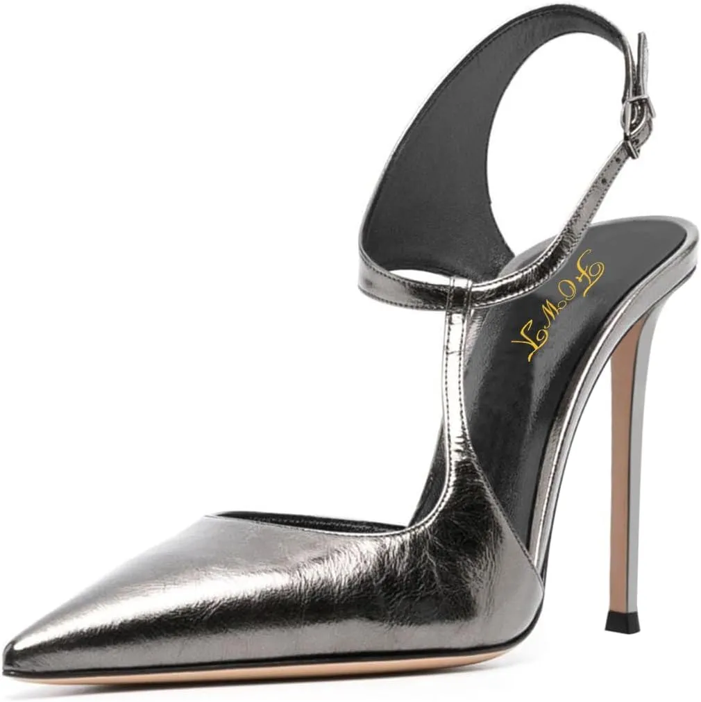 FOWT Women Sexy Pointed Toe Stiletto High Heel Sandals Chic Ankle Strap Ladies Summer Prom Party Dress Shoes Size 4-16 US