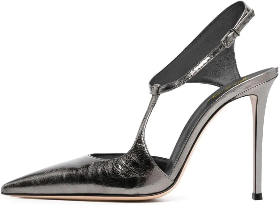 FOWT Women Sexy Pointed Toe Stiletto High Heel Sandals Chic Ankle Strap Ladies Summer Prom Party Dress Shoes Size 4-16 US