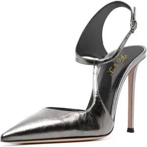 FOWT Women Sexy Pointed Toe Stiletto High Heel Sandals Chic Ankle Strap Ladies Summer Prom Party Dress Shoes Size 4-16 US