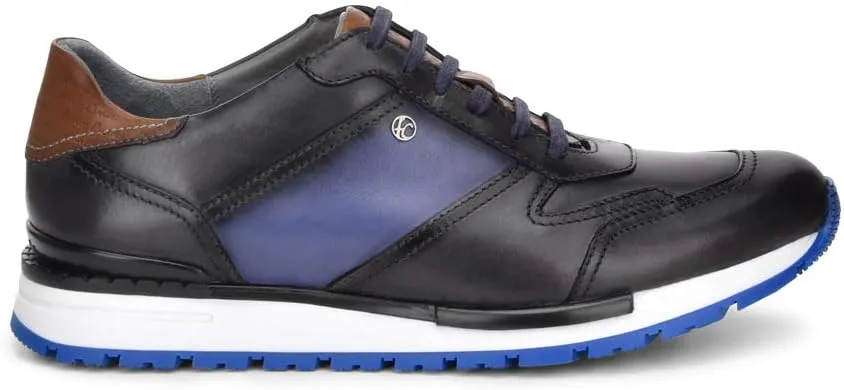 FRANCO CUADRA Men Sneakers in Genuine Leather with Laces Color Brown