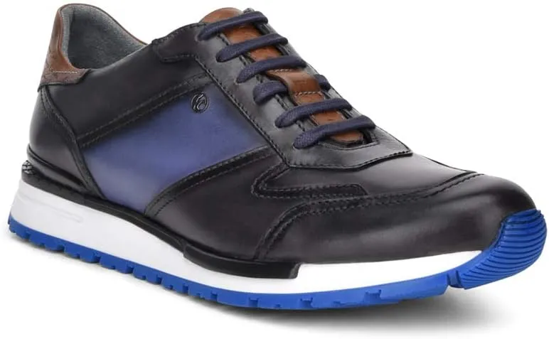 FRANCO CUADRA Men Sneakers in Genuine Leather with Laces Color Brown