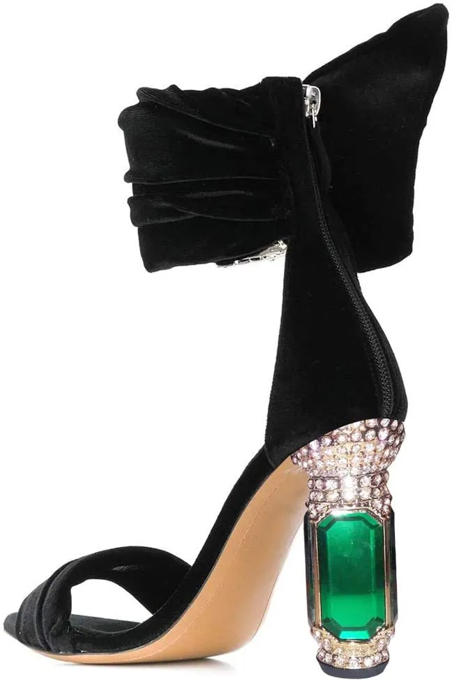 FSJ Women Open Toe Stylish Sandal Ankle Strap Chunky Block High Thick Heels Wedding Party Ballroom Prom Shoes US Size 4-15 US