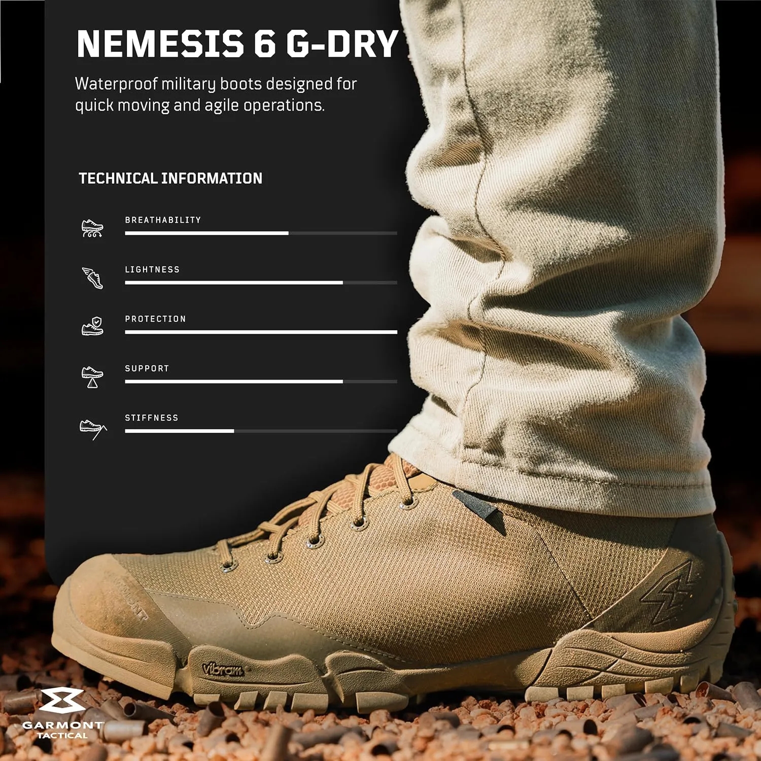 GARMONT TACTICAL Nemesis 6 G-DRY Military and Law Enforcement Tactical Mid Boots for Men and Women, Lightweight, Waterproof, Hiking Shoes