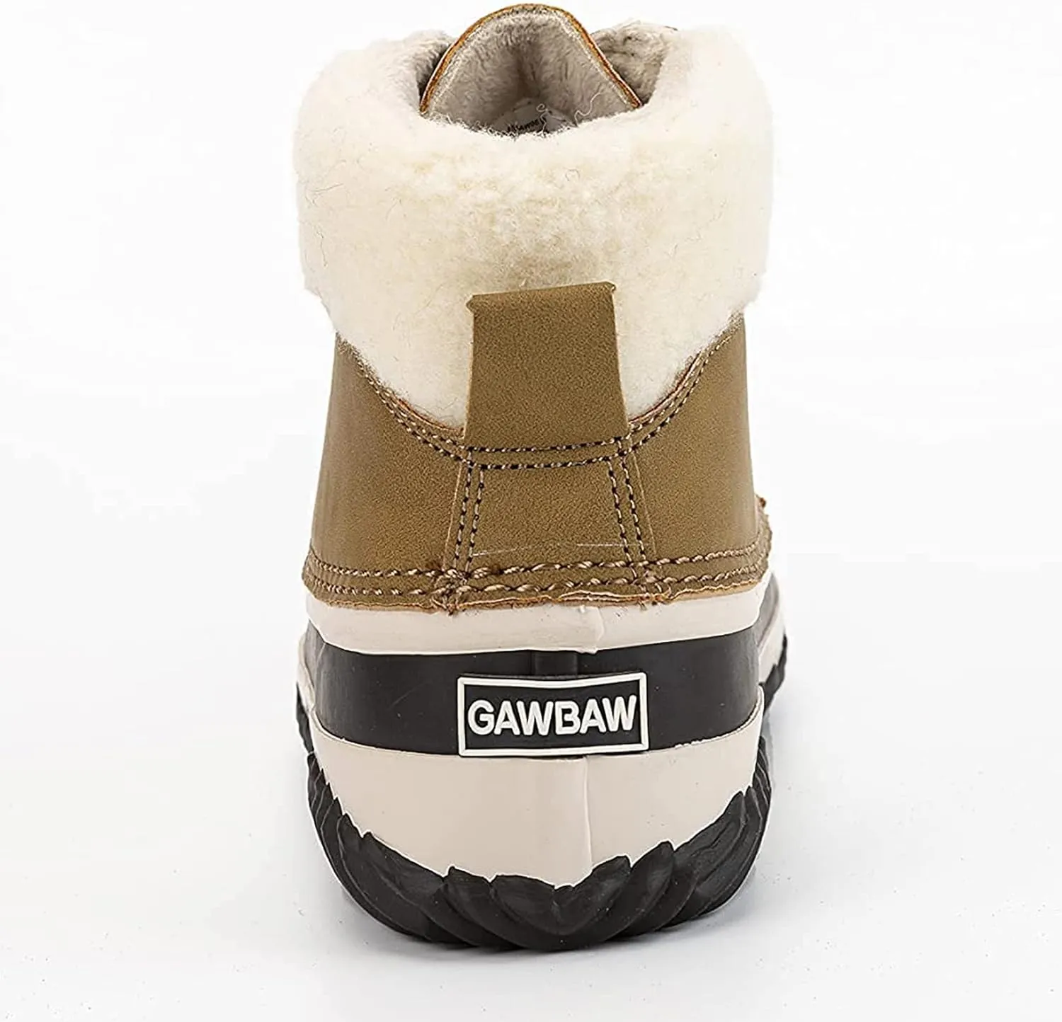 GAWBAW Womens Waterproof Winter Snow Boots - Warm Faux Fur Lined Lace up Duck Boots Ankle Rain Boots For Women
