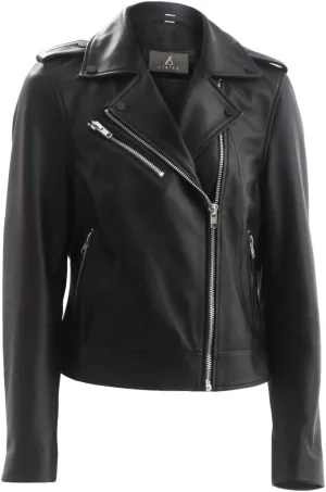 Genuine Lambskin Leather Jacket for Women – Sasha Asymmetrical Women’s Leather Moto Jacket