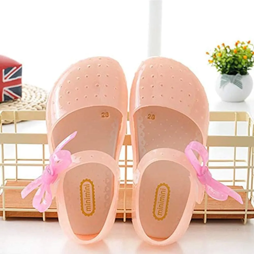 Girls Led Light Up Shoes Jelly Bowknot Toddler Sandals Kids
