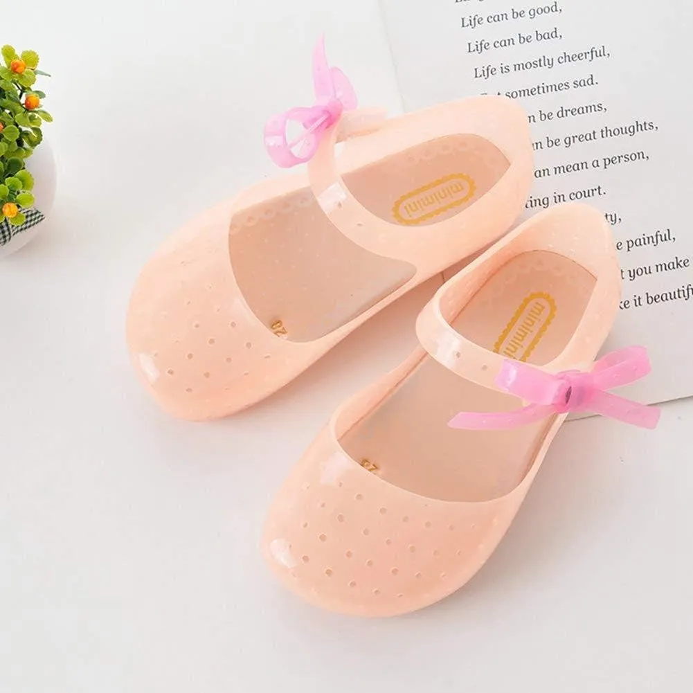 Girls Led Light Up Shoes Jelly Bowknot Toddler Sandals Kids