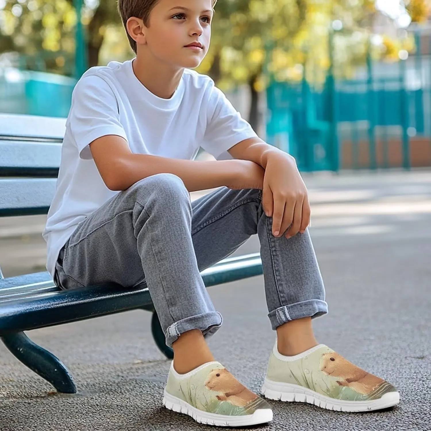 Girls Mesh Slip On Shoes Boys Casual Sneakers