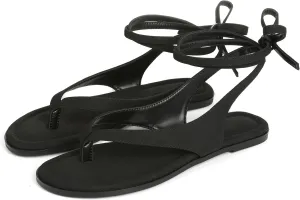 Goiphrri Flat Sandals for Women Dressy Comfortable Soft Lace Up Strappy Sandals Round Toe Thong Sandals for Women Flip Flop Sandals Casual Fashion Cute Summer Beach