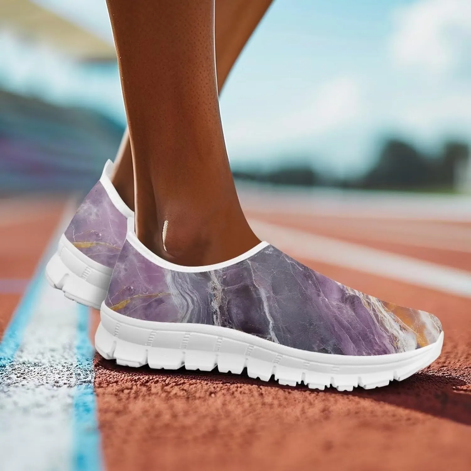 GOSTONG Sneakers for Women Slip on Home Loafers Non Slip Comfort Athletic Shoes Training Running Sneakers White US 5.5-11.5