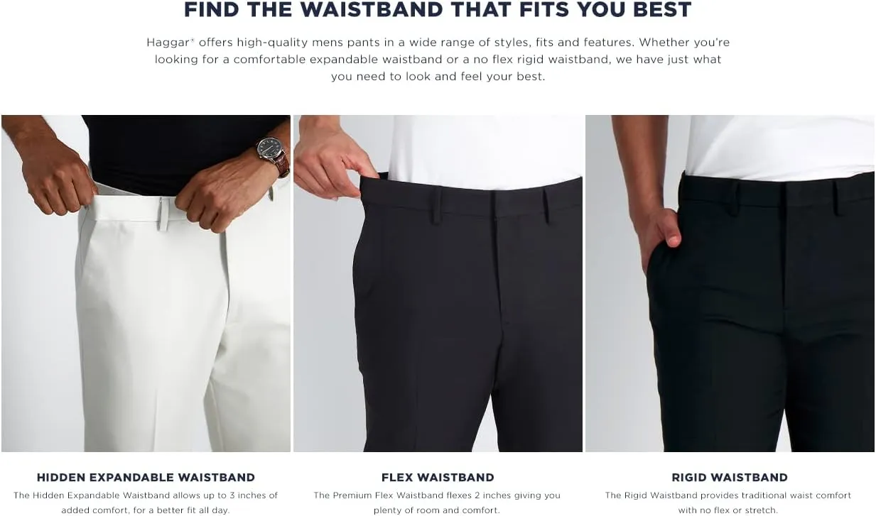 Haggar Men's Cool 18 Pro Straight Fit Flat Front Expandable Waist Plaid and Solid Golf Shorts (Regular and Big & Tall Sizes)