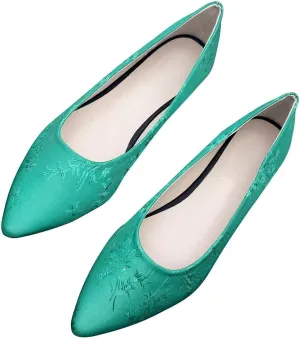 Hee grand Classic Solid Pointed Toe Ballet Flats Womens Shallow Satins Dress Shoes Casual Comfort Slip-On Loafers Light Weight Walking Flats