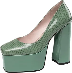 High Heels Stylish Light Leather Square Toe Block High Heel Sandals for Women Perfect for Prom and Special Occasions