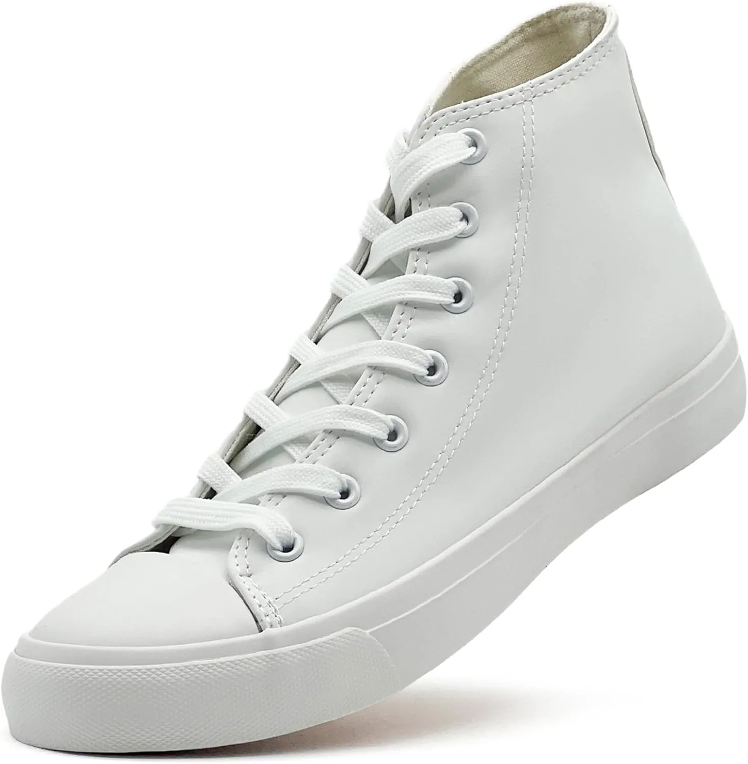 High Top Sneakers for Women Men Classic PU Leather Tennis Shoes Lace Up Fashion Breathable Walking Shoes High Tops