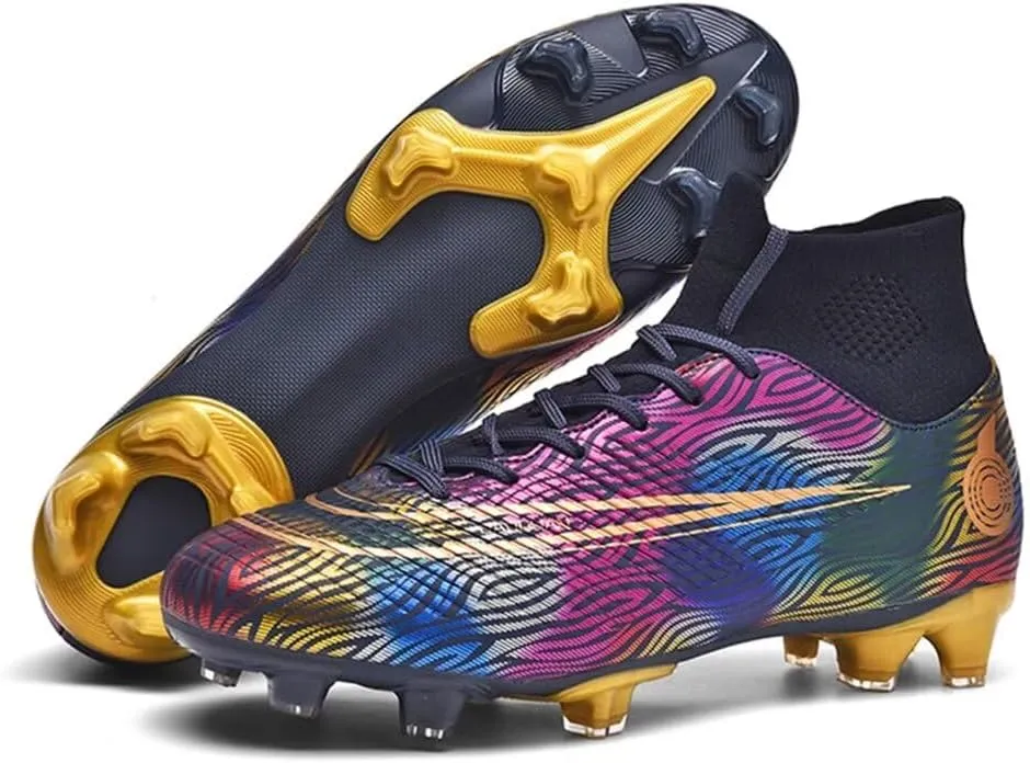 High-Top Soccer Cleats for Mens Womens Football Boots Youth Lightweight Professional Soccer Shoes Firm Ground