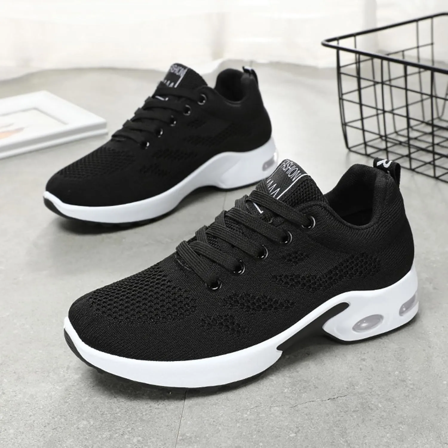 HINDOLA Womens Sneakers Air Cushion Running Shoes Lightweight Tennis Walking Shoes Mesh Breathable Sneakers Athletic Non Slip Shoes