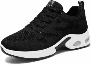 HINDOLA Womens Sneakers Air Cushion Running Shoes Lightweight Tennis Walking Shoes Mesh Breathable Sneakers Athletic Non Slip Shoes