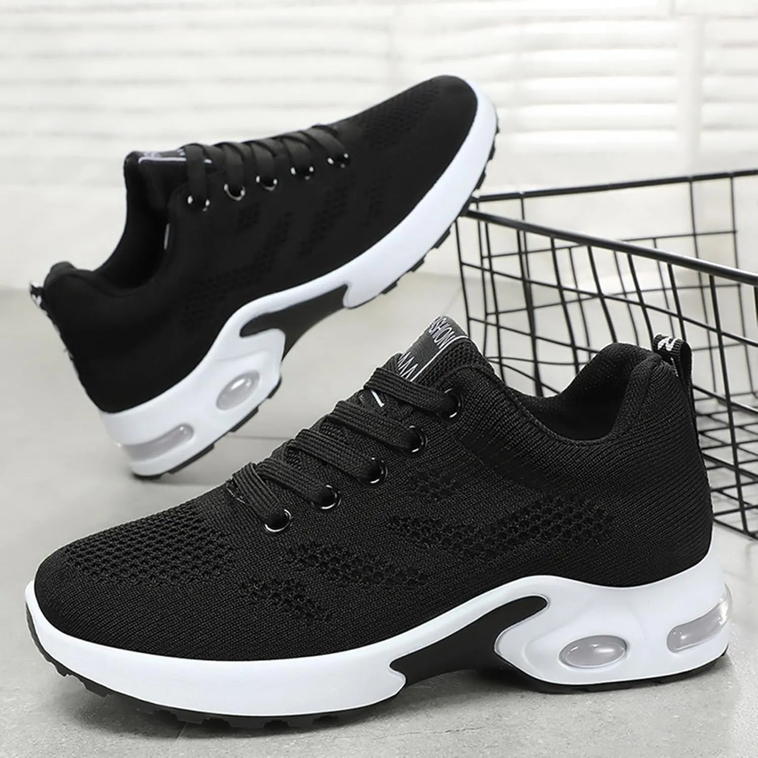 HINDOLA Womens Sneakers Air Cushion Running Shoes Lightweight Tennis Walking Shoes Mesh Breathable Sneakers Athletic Non Slip Shoes