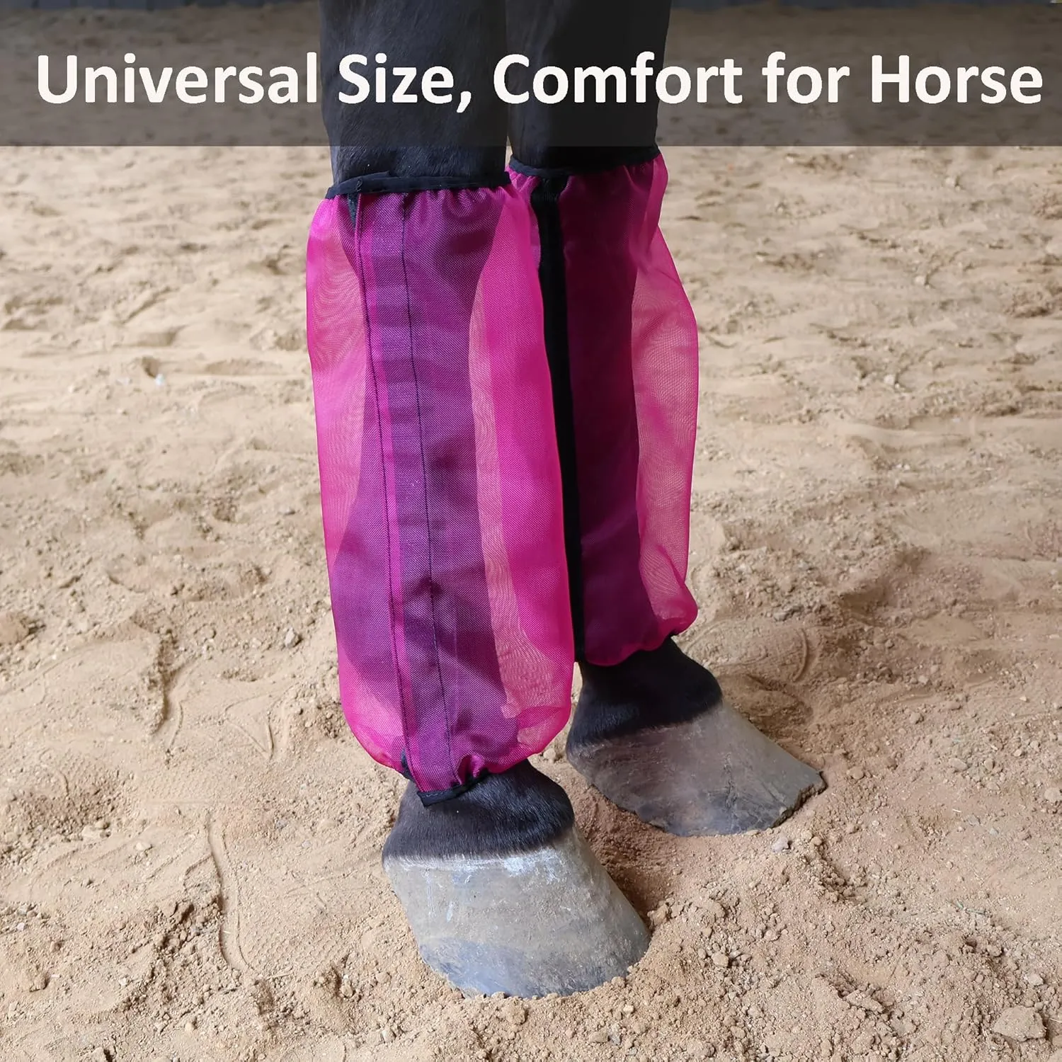 Horse Leggings Fine Mesh Horse Fly Boots Breathable Horse Boots Leg Wraps (Set of 4) Universal Size Provide Protection for Your Horse Against Horsefly