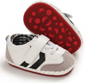 HsdsBebe Baby Boys Girls Pu Leather Hard Bottom Walking Sneakers Toddler Rubber Sole First Walkers Infant Cartoon Slippers Crib Shoes