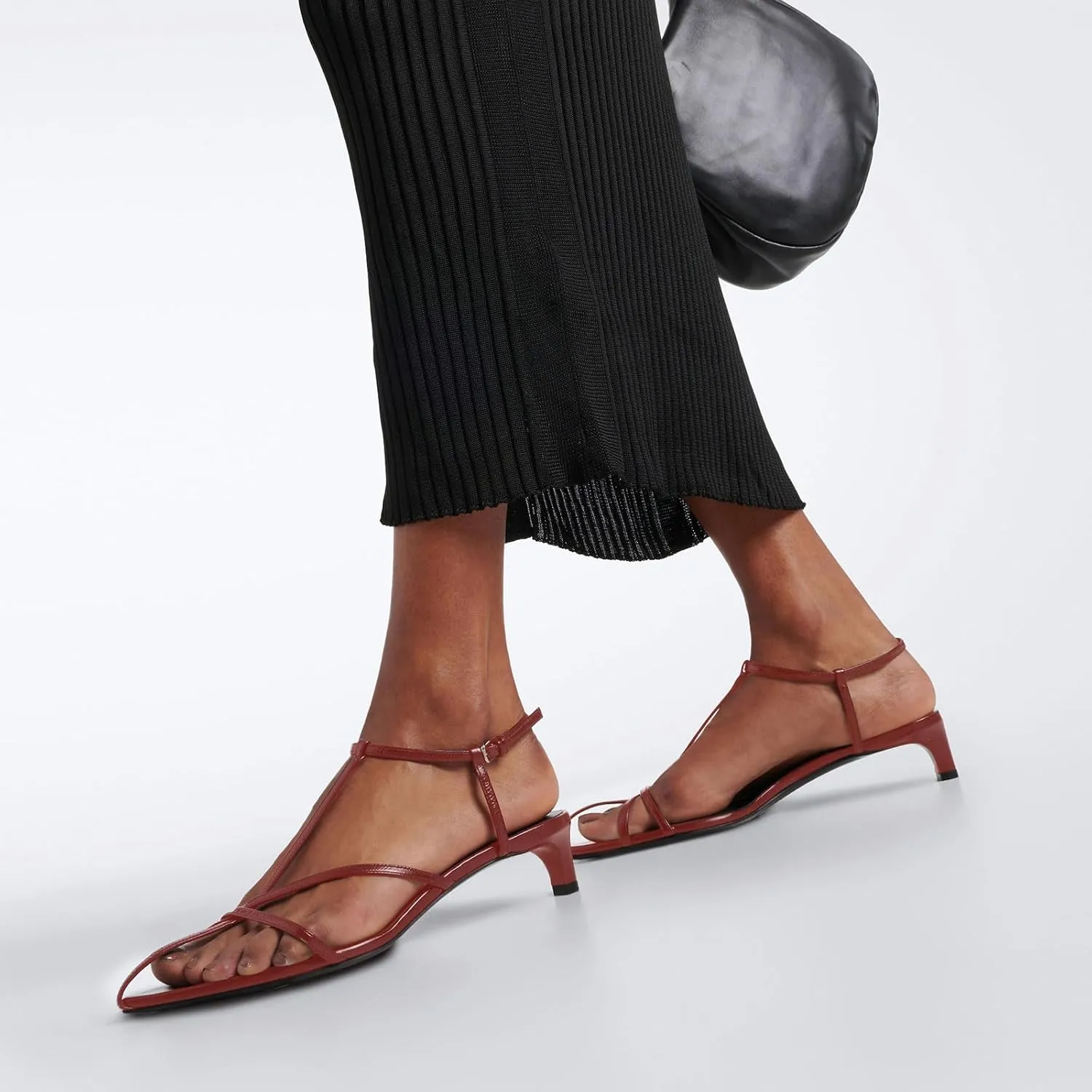 iadore Women Sexy Kitten Low Heel Sandals Retro Ankle Straps with Buckle Shoes Open Toe Summer Dress Sandals Size 5-12 US