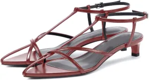 iadore Women Sexy Kitten Low Heel Sandals Retro Ankle Straps with Buckle Shoes Open Toe Summer Dress Sandals Size 5-12 US