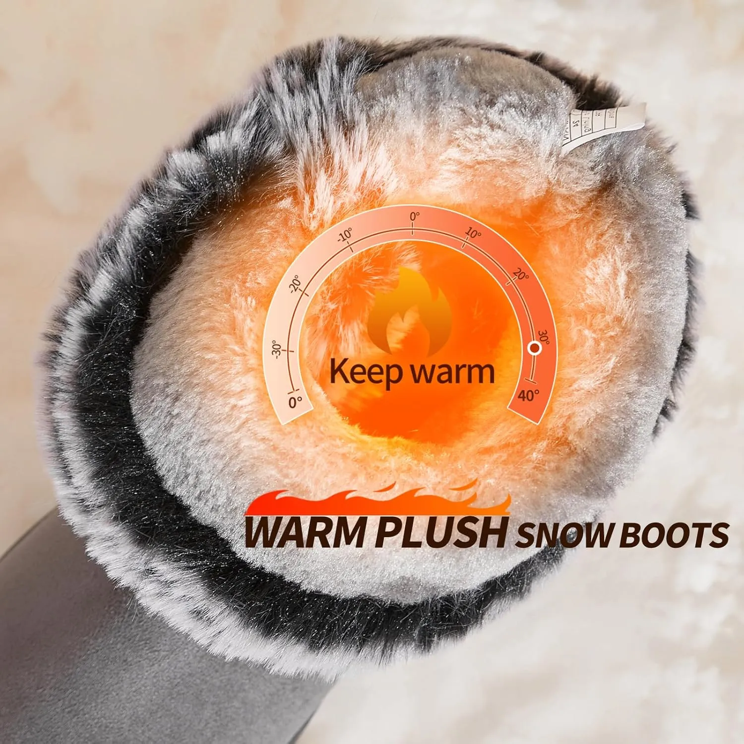 Iarus womens winter boots Mid-calf snow booties warm fur linning comfortable furry boots for womens
