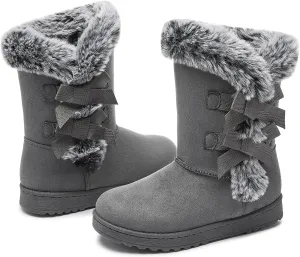 Iarus womens winter boots Mid-calf snow booties warm fur linning comfortable furry boots for womens