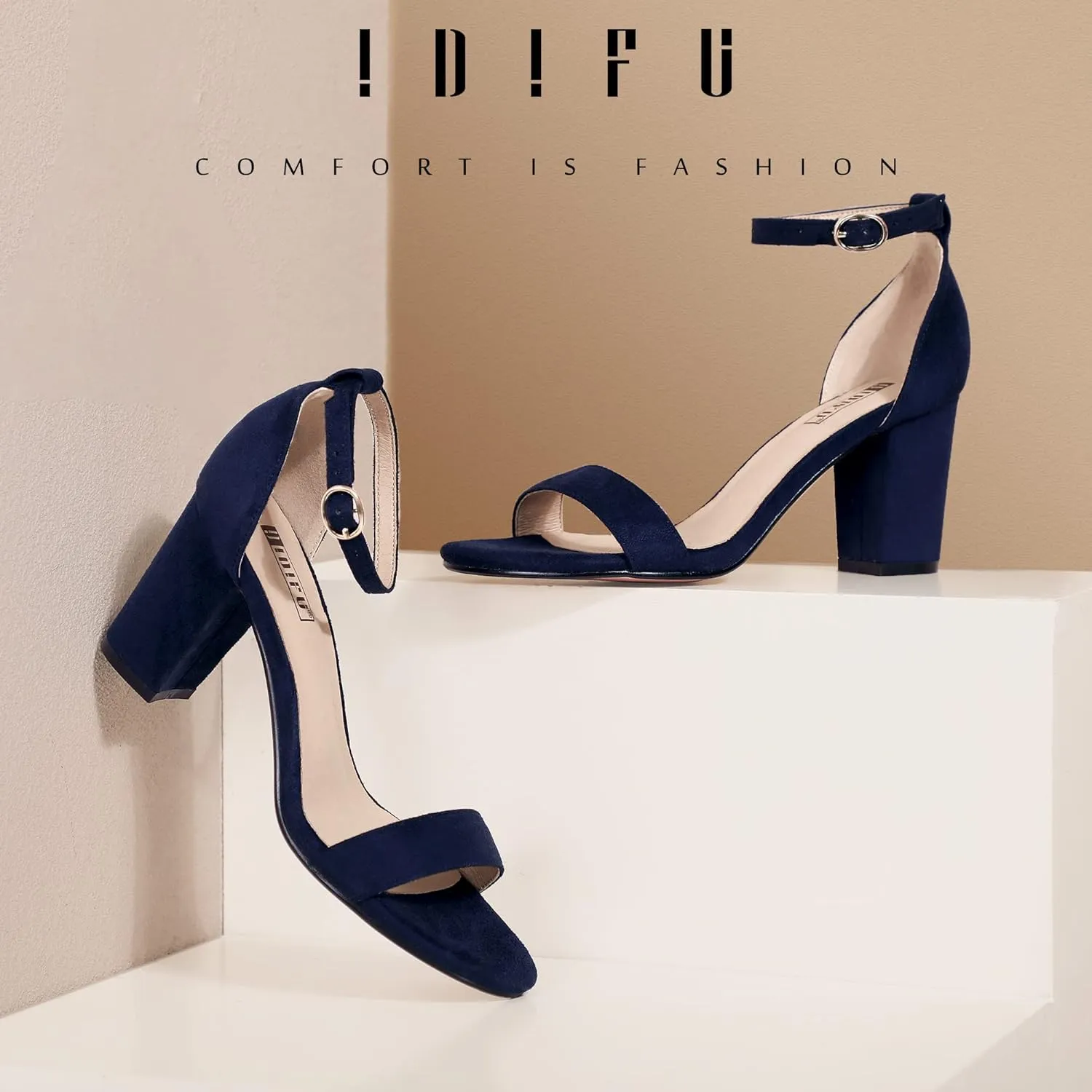 IDIFU Women's 3 Inch Heel Sandals for Women