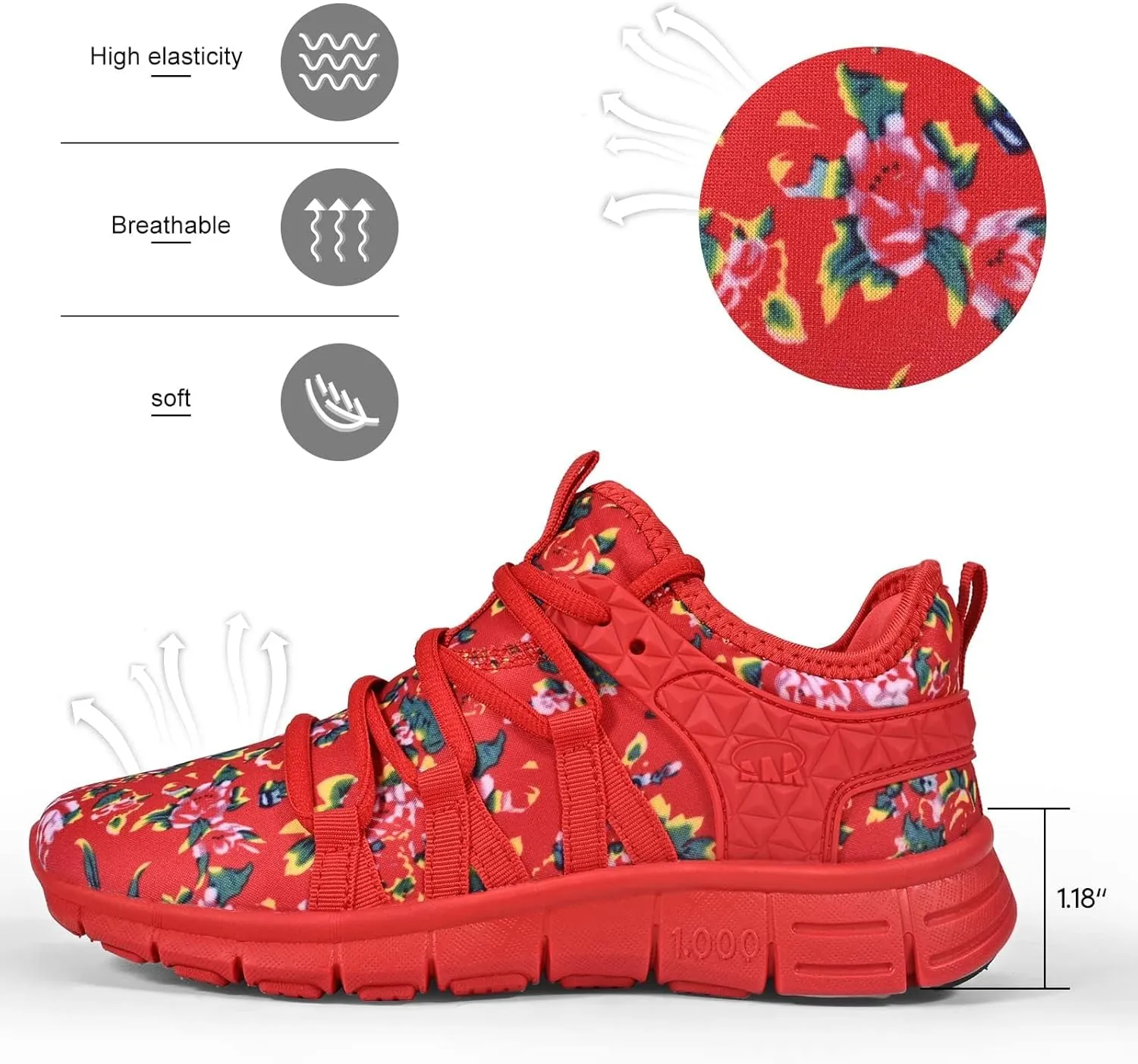 INZCOU Running Shoes Lightweight Tennis Shoes Non Slip Gym Workout Shoes Breathable Mesh Walking Sneakers