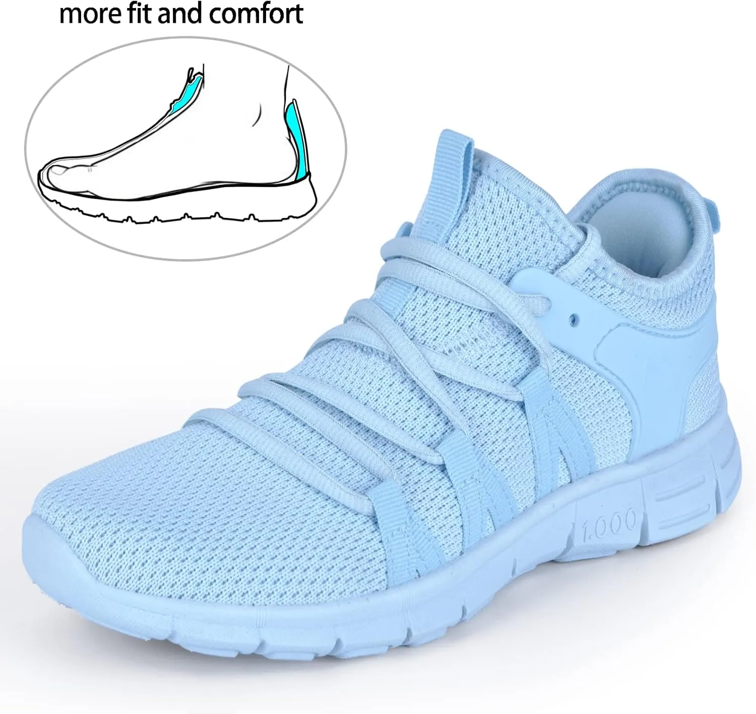 INZCOU Running Shoes Lightweight Tennis Shoes Non Slip Gym Workout Shoes Breathable Mesh Walking Sneakers
