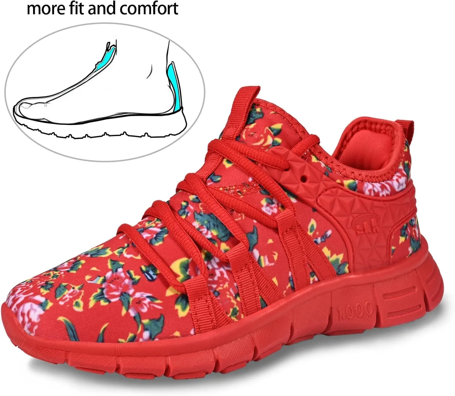 INZCOU Running Shoes Lightweight Tennis Shoes Non Slip Gym Workout Shoes Breathable Mesh Walking Sneakers